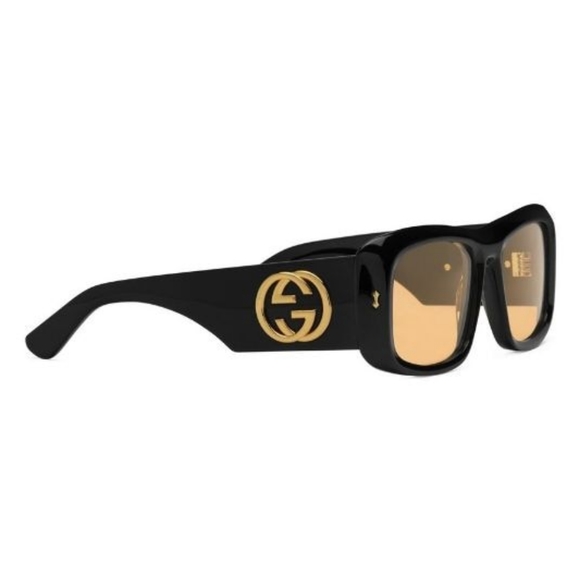 NEW GG1251S 001 UNISEX GUCCI SUNGLASSES BLACK YELLOW GUCCI EYEWEAR - Picture 4 of 9